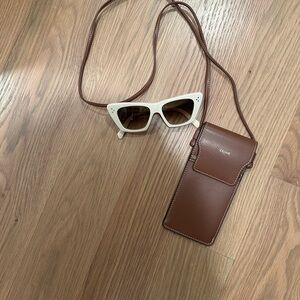 Celine White Cat-Eye Sunglasses with Brown Gradient Lenses